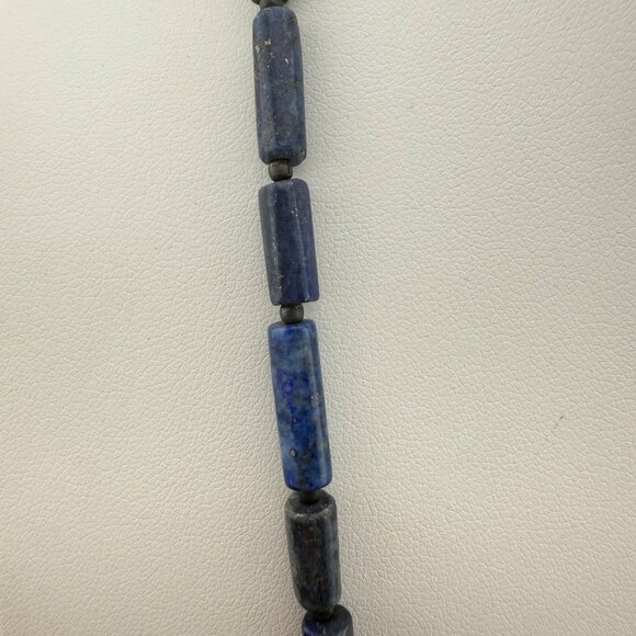 Lapis Lazuli & Coral Beaded Necklace With Hook Clasp 20" Statement Bib Jewelry H - Picture 9 of 11